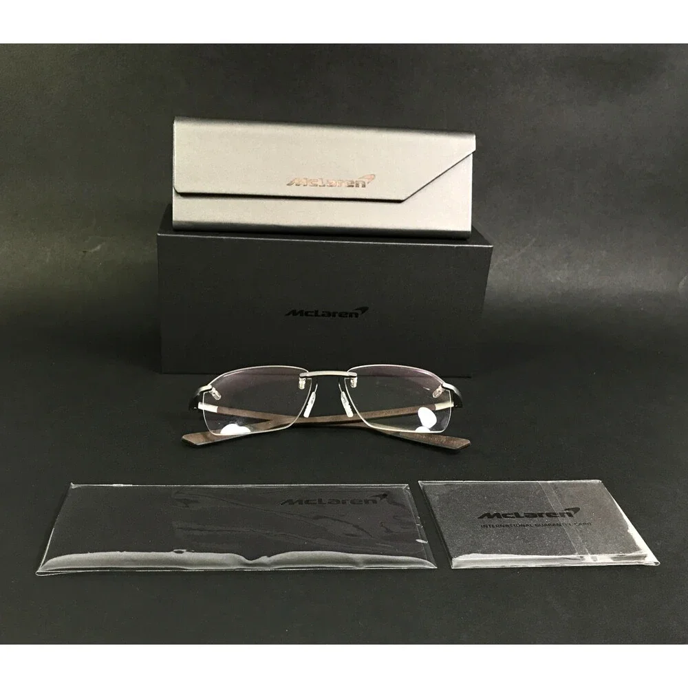 McLaren Eyeglasses Frames ML MS-85O09 C03 Brown Gray Rimless Rectangle 55-17-145